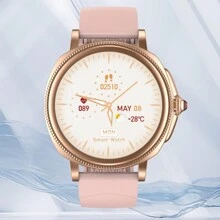 女性智能手錶，1.09''健康追踪器，活動追踪器，心率監測，睡眠監測，卡路里計算，計步器，禮物 - 金色 - 查看 1