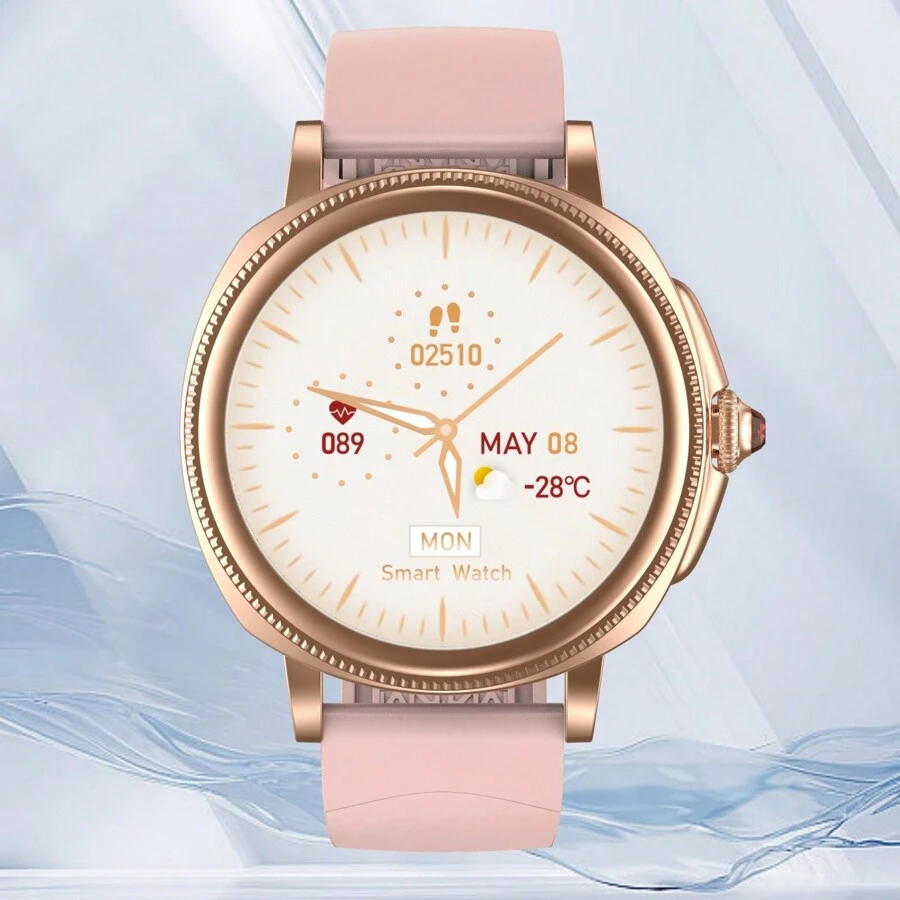 女性智能手錶，1.09''健康追踪器，活動追踪器，心率監測，睡眠監測，卡路里計算，計步器，禮物 - 金色 - 查看 1
