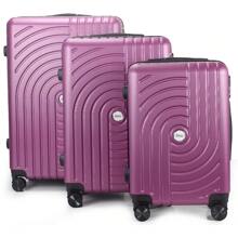 ABS Hard Shell Lightweight 360 Dual Spinning Wheels Combo Lock 28" 24", 20" 3 Piece Luggage Set - Mauve Purple - View 4
