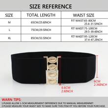 Women's Stretchable Elastic Belt Plus Size European And American Style Waistband For Dress, Outerwear, Elegant Waist Cincher (1 Pc) Halloween Summer, School Fall, Autumn, Halloween - Multicolor - View 5