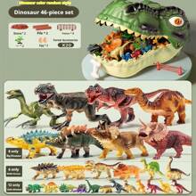 1-76 piezas Conjunto de juguetes de dinosaurios jurásicos, figuras realistas de dinosaurios de plástico blando como Triceratops, T-Rex, Pteranodon y otros, regalos educativos para fiesta de cumpleaños - Multicolor - Ver 3