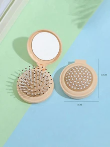 1 Pc Mini Portable Girl's Comb For Outdoor, Lightweight Bifold Travel Comb With Mirror