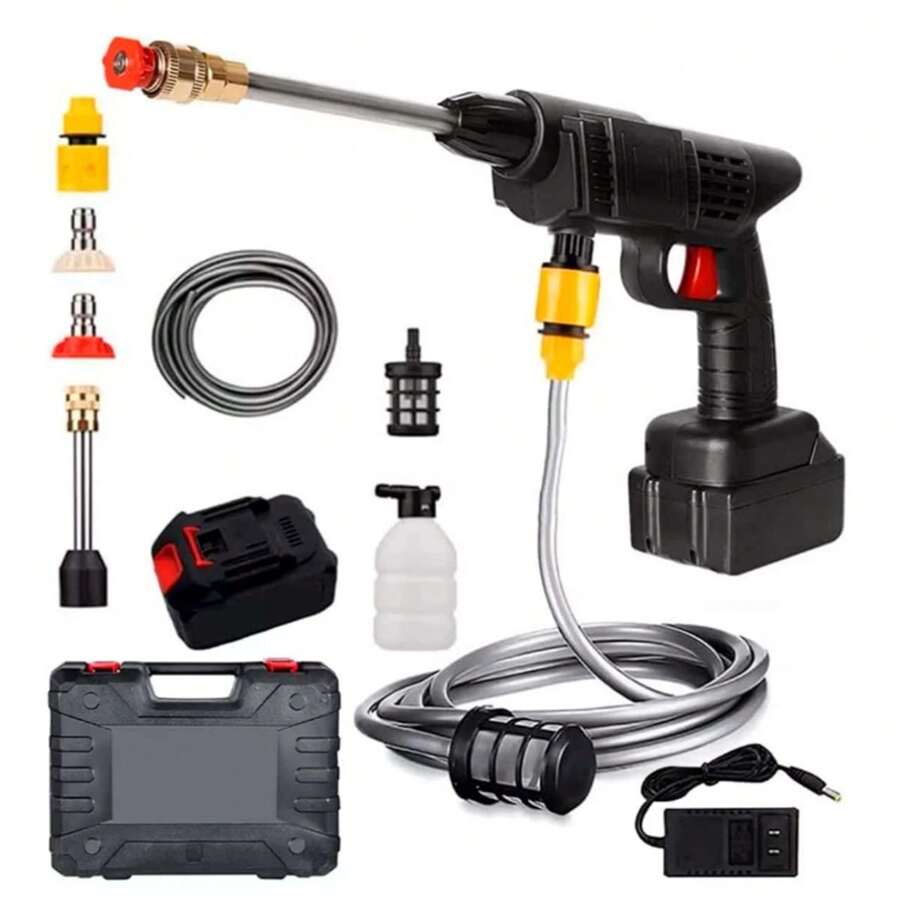 Pistola de agua de alta presión eléctrica inalámbrica doméstica para la limpieza del jardín y el coche - Negro - Ver 1