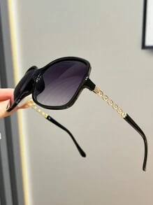 时尚复古太阳镜，适合日常、度假、海滩和街头使用，女士海滩配饰太阳镜太阳镜色调基本款，适合毛衣牛仔裤运动裤连帽衫夹克连衣裙和长袖衬衫时尚遮阳优雅装扮家庭出游旅行度假夏季海滩度假、户外、旅行 - 黑色 - 查看 3