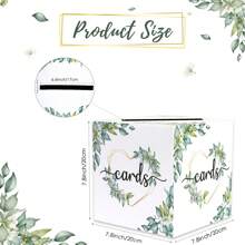 1 件带插槽的婚礼卡盒，用于婚宴的纸板礼品卡盒，绿色主题 DIY 婚礼信封钱卡盒，用于派对毕业婴儿洗礼生日装饰、婚礼装饰、家居装饰、房间装饰派对礼物新娘