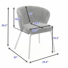 MERAX Boucle Fabric Dining Chair With Black Metal Legs