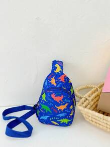 1 chiếc túi đeo chéo kiểu Hàn Quốc cho trẻ em, túi đeo ngực hoạt hình dễ thương thời trang, thích hợp cho các hoạt động ngoài trời. - Màu xanh lam - Xem 1