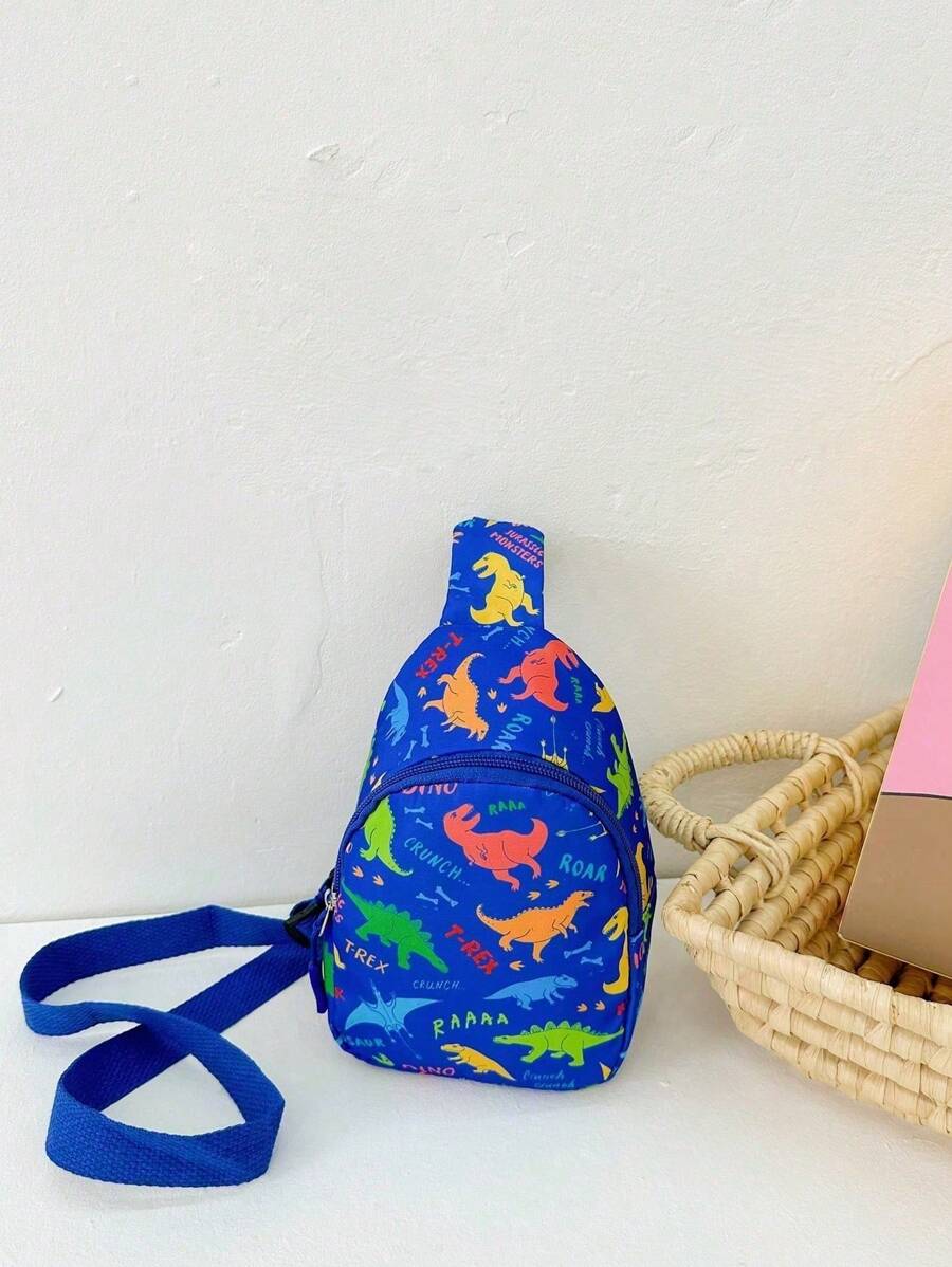 1 chiếc túi đeo chéo kiểu Hàn Quốc cho trẻ em, túi đeo ngực hoạt hình dễ thương thời trang, thích hợp cho các hoạt động ngoài trời. - Màu xanh lam - Xem 1