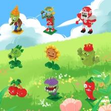 一套植物大战僵尸拼装纸巾模型，包括路障僵尸、撑杆僵尸、向日葵、豌豆射手等，创意DIY玩具适合节日礼物、生日礼物、创意家居装饰和房间装饰，锻炼手眼协调能力并通过有趣的挑战刺激大脑。成人和节日庆祝的完美礼物。房间装饰 - 彩色 - 查看 1