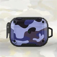 Men Compatible Airpods Pro 2nd Generation Case Cover With Lock, Hard Shell Airpod Pro 2 Case, Full-Body Shockproof Protective Airpods Case Skin With Keychain[Camo Blue] - Camouflage/blue - View 7