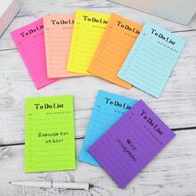 8 Pcs Fluorescent Color Notes Plan Note Index Label Office Stationery Note Mark Paper List Removable Sticky Notebook - Multicolor - View 5