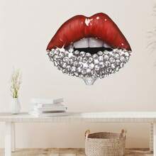 1 件创意性感嘴唇墙贴，最适合墙壁装饰、客厅装饰、可移除贴纸、贴纸、墙贴花、家居装饰乙烯基贴花、春季装饰品让您的家焕然一新、Rama 装饰贴纸