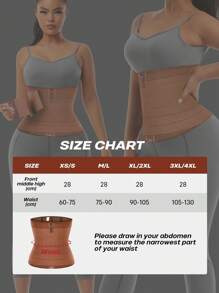 larrycard 1pc 2 In 1 Waist Trainer Belt Shapewear Corset Slimming Waist Flat Belly Faja With Zipper In Front, Sports