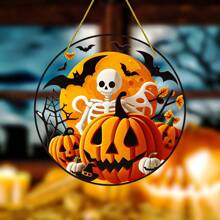 1 件，2D，有趣的南瓜万圣节装饰品 | 万圣节墙面装饰，秋季装饰，万圣节室内家居装饰，万圣节卧室装饰，鬼魂，万圣节户外装饰 | 夏季，房间装饰，墙面装饰，家居装饰，卧室装饰，厨房装饰 - 橘色 - 查看 5