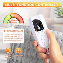 Heat Pads For Back Pain Relief, Aisutha Soft Heat Pad With Auto Shut Off And 6 Heat Level Settings, Detachable Heating Pad With Zipper Hook And Loop Fastener, Machine Washable, 12" X 48" - Grey - View 6