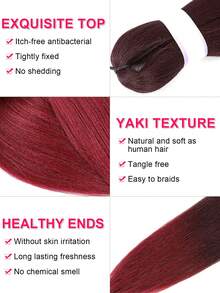 30 Inch Pre Stretched Braiding Hair Long Braid Hair 8 Packs Braiding Hair Extensions Professional Synthetic Fiber Crochet Twist Braids - Red Ombre - View 6