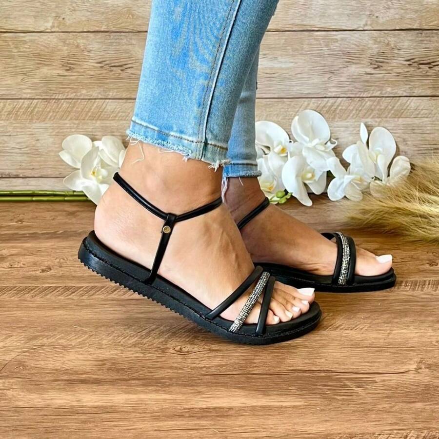 Women Flat Sandals - màu đen - Xem 1