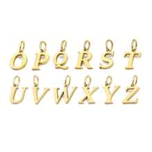 1pc Simple Fashion Golden 26 Alphabet Letters Pendant, DIY Bracelet/Necklace Pendant, Creative DIY Jewelry Making Accessories