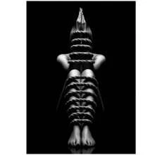 1入組現代女性性感身體藝術畫布油畫黑白北歐風格海報和印刷家居臥室裝飾無框畫