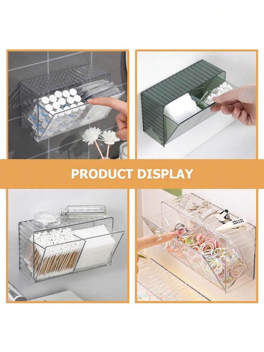 1 件壁挂式化妆品收纳整理器，节省空间的倾斜开口支架，耐用塑料，适用于浴室、厨房、客厅、储藏室、厨房整理器、厨房用品、房间装饰、家居装饰。 - 彩色 - 查看 1