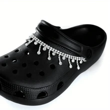 2pcs/Set Rhinestone Chain For Clogs Shoes, DIY Shoes Accessories
