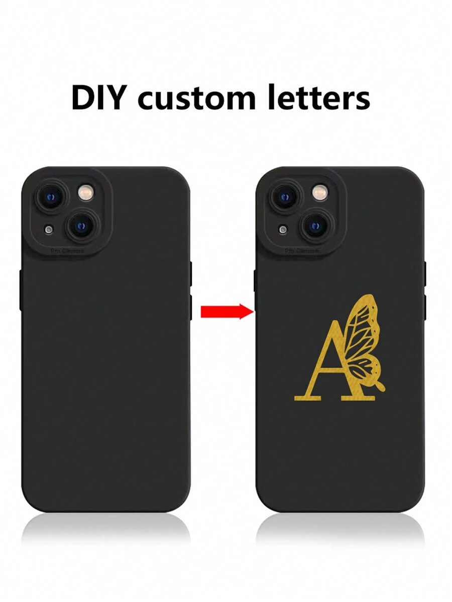 Ốp điện thoại Apple iPhone 15 Pro có chữ vàng DIY tùy chỉnh, Ốp được bọc hoàn toàn bằng mắt thiên thần Tương thích với iPhone 14 Pro Max và Ốp mờ tương thích với iPhone 15 Plus - Nhiều màu - Xem 1