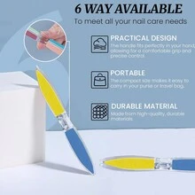 MAOMIA 2PCS Nail File With 6 Sides - Professional Nail Care Tool For Salon & Home Use, Multi-Functional Polishing & Trimming For Easy And Convenient Nail Maintenance - Multicolor - View 3