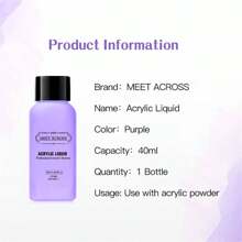 5Pcs Crystal Liquid Tool Set, 2 Bottles 40Ml Acrylic Liquid Monomer Set, With 2pcs Glass Cup Container And Black Carving Brush Professional Acrylic Nail System For Acrylic Nail Extension Kit Manicure Tool, Quick Drying For Beginners, Home Solon Useacrylic Press On Nails - Multicolor - View 10