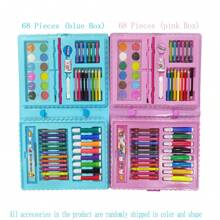 1 Set/68pcs Watercolor Pens, Art Painting Tools, Crayons, Stationery Gift Drawing Set, Writing Supplies, Learning Supplies (Box Color & Pattern Shipped Randomly)