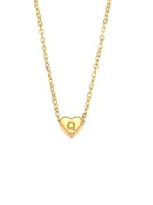 A Minimalist Necklace With A Small Heart-Shaped Letter Pendant, Made Of Stainless Steel And Plated With 18k Gold. Mini Necklace With Heart-Shaped Letter Pendant. - Letter Heart Necklace - View 35