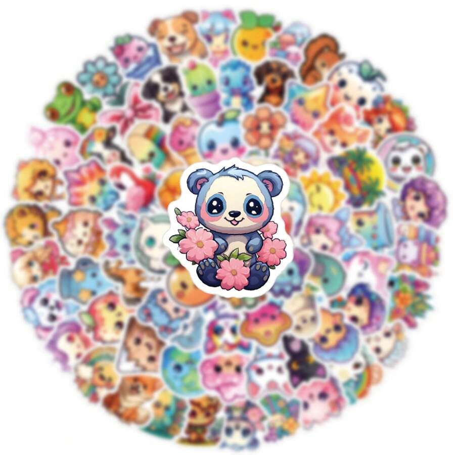 100 Stück Cartoon Koala Aufkleber - Wasserdichte PVC Aufkleber Für Koffer, Laptop & Wasserflaschen