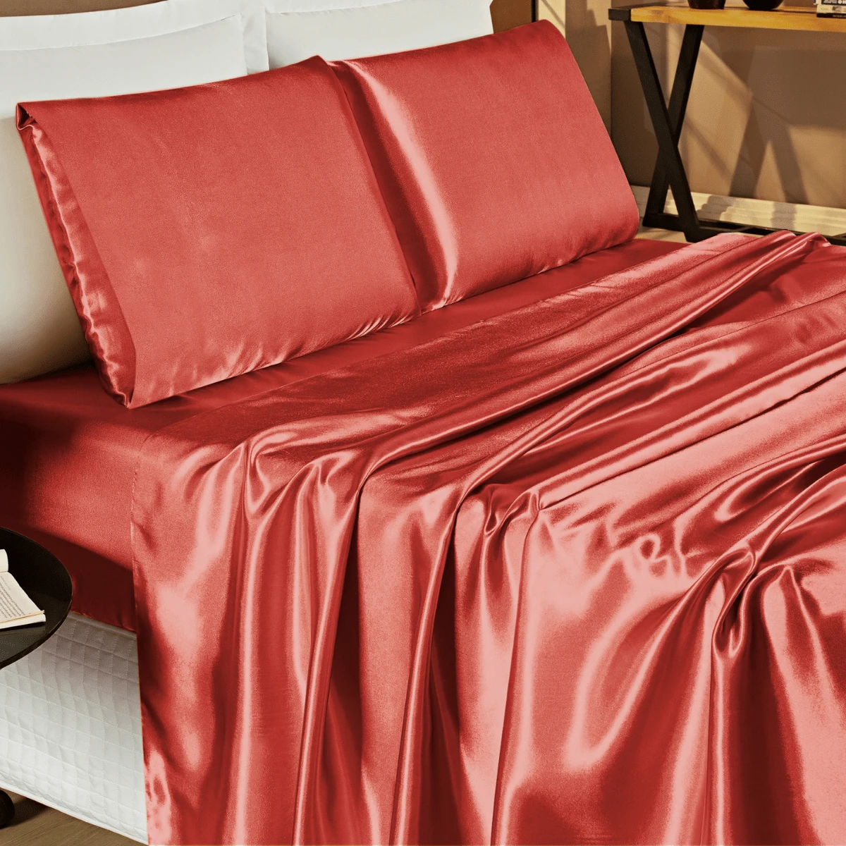 Sheet Sets With Pillowcases - 紅色 - 查看 1