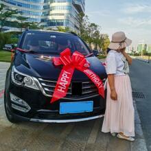 30inch Happy Birthday Red Car Bow Big Car Ribbon Bow Large Gift Wrapping Bow Giant Bow For Car Decorative Huge Pull Bow For Christmas Party Birthday Wedding Car Decoration,Christmas Valentine Day - Red - View 3