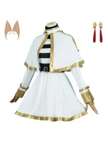 1套/7入組動漫角色 Cosplay 服飾,精靈 Cosplay 連身裙、披風、耳朵、腰帶、長襪、耳環,適用於校慶、動漫展、派對、表演等。 - 彩色 - 查看 16