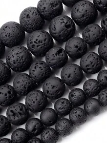 1股4/6/8/10/12mm天然火山岩圓形散珠，適用於DIY製作手工手鐲項鍊珠寶飾品