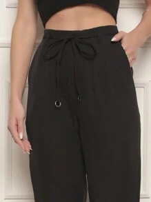 Women Pants - 黑色 - 查看 4