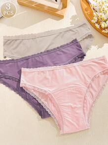 FINETOO 3 Quần Lót Ren Tam Giác Thấp Tầng Cho Nữ, Quần Lót Chu Kỳ Kinh Nguyệt - Nhiều màu - Xem 7