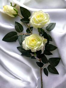 Artificial Roses With Premium Material - 화이트 - 보기 1