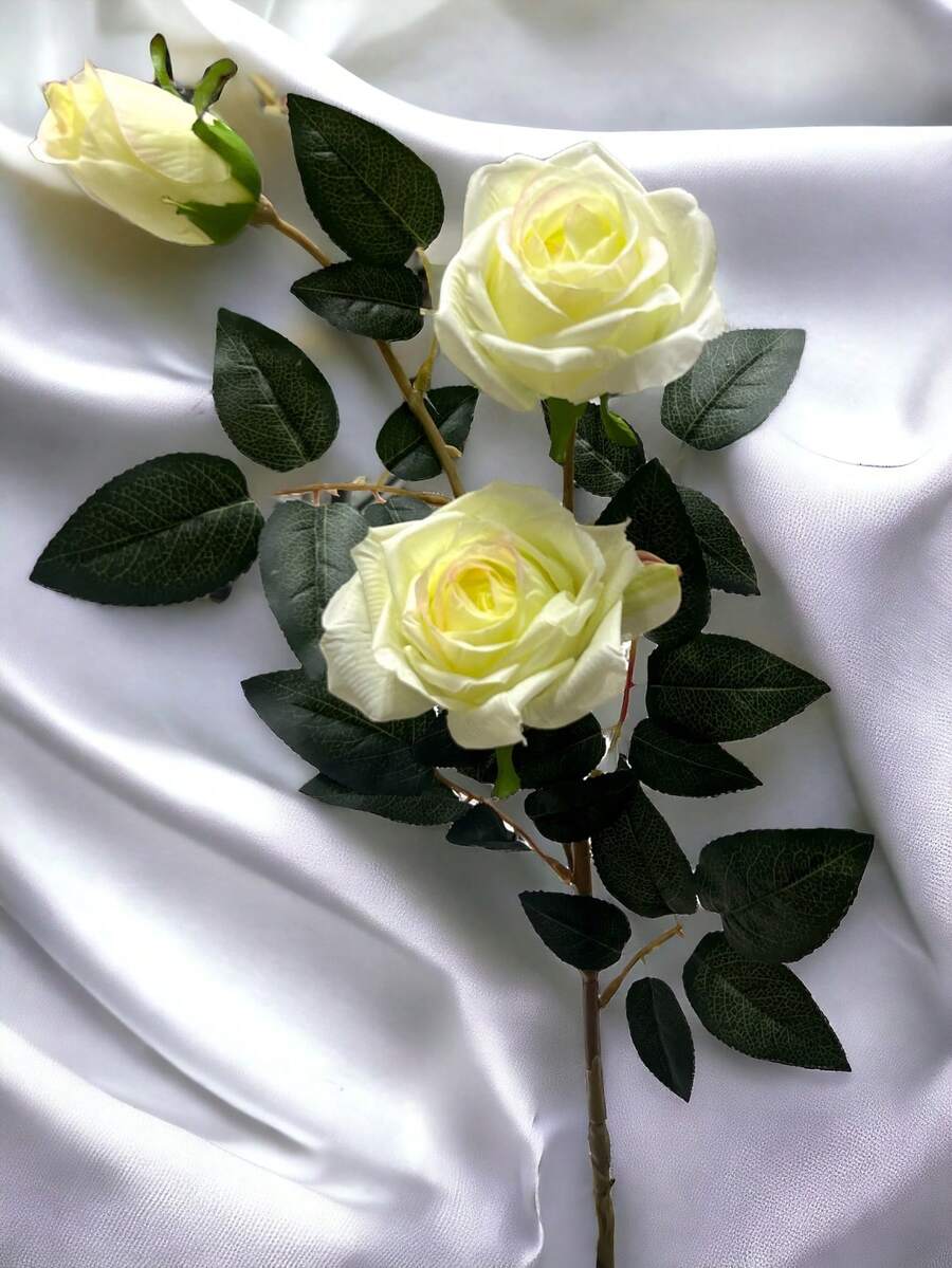 Artificial Roses With Premium Material - 화이트 - 보기 1