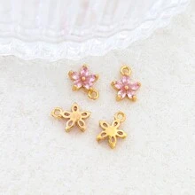 4 piezas de colgantes de flores coloridas simples con 8 colores diferentes (de 5 pétalos) para manualidades de pendientes, pulseras, collares, materiales para hacer joyas para el Día de San Valentín