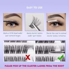 Fluffy Lash Extension Faux Mink Thick Cluster Eyelash Extensions 80D 10-16mm Lash Clusters Individual Volume Look Lash Extensions DIY Clusters Lashes Extension At Home - C - View 7