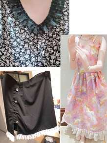 2 Yardas De Cinta De Encaje De Organza Negra/blanca Con Borde De Volantes Plisado Para Accesorios De Ropa Y Cabello, Manualidad Diy