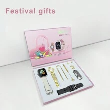 Nuevo conjunto de regalo de reloj inteligente llegado con pantalla táctil completa de 2.01 para hombres y mujeres. Puede realizar/recibir llamadas, rastrear pasos y calorías, múltiples modos deportivos, notificaciones de llamadas y mensajes, reloj inteligente multifuncional adecuado para teléfonos Android/IOS. Regalo perfecto para varias festividades. - Dorado - Ver 1