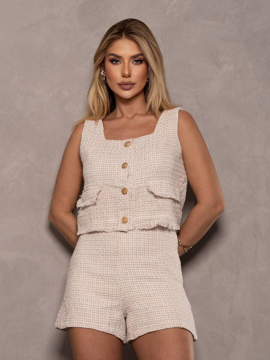 Women Two-Piece Outfits - 米色 - 查看 1