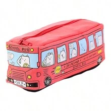 Lapicera Bolsa Lapices En Forma Autobus Carro Escolar - Multicolor - Ver 3