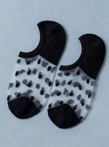 5/10/15 Pairs Women's Sheer Polka Dot Low-Cut Non-Slip Boat Socks, No Show Socks, Summer - Multicolor - View 8