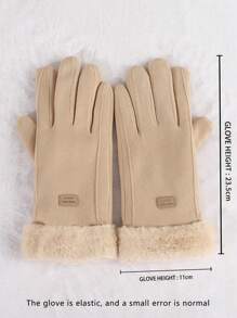 Women Full Finger Gloves - 卡其色 - 查看 4