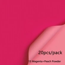 20 Stück/Packung Fuchsia + Pfirsich 58*58cm wasserfestes elegantes Blumengeschenkpapier, zweifarbiges Geschenkverpackungspapier