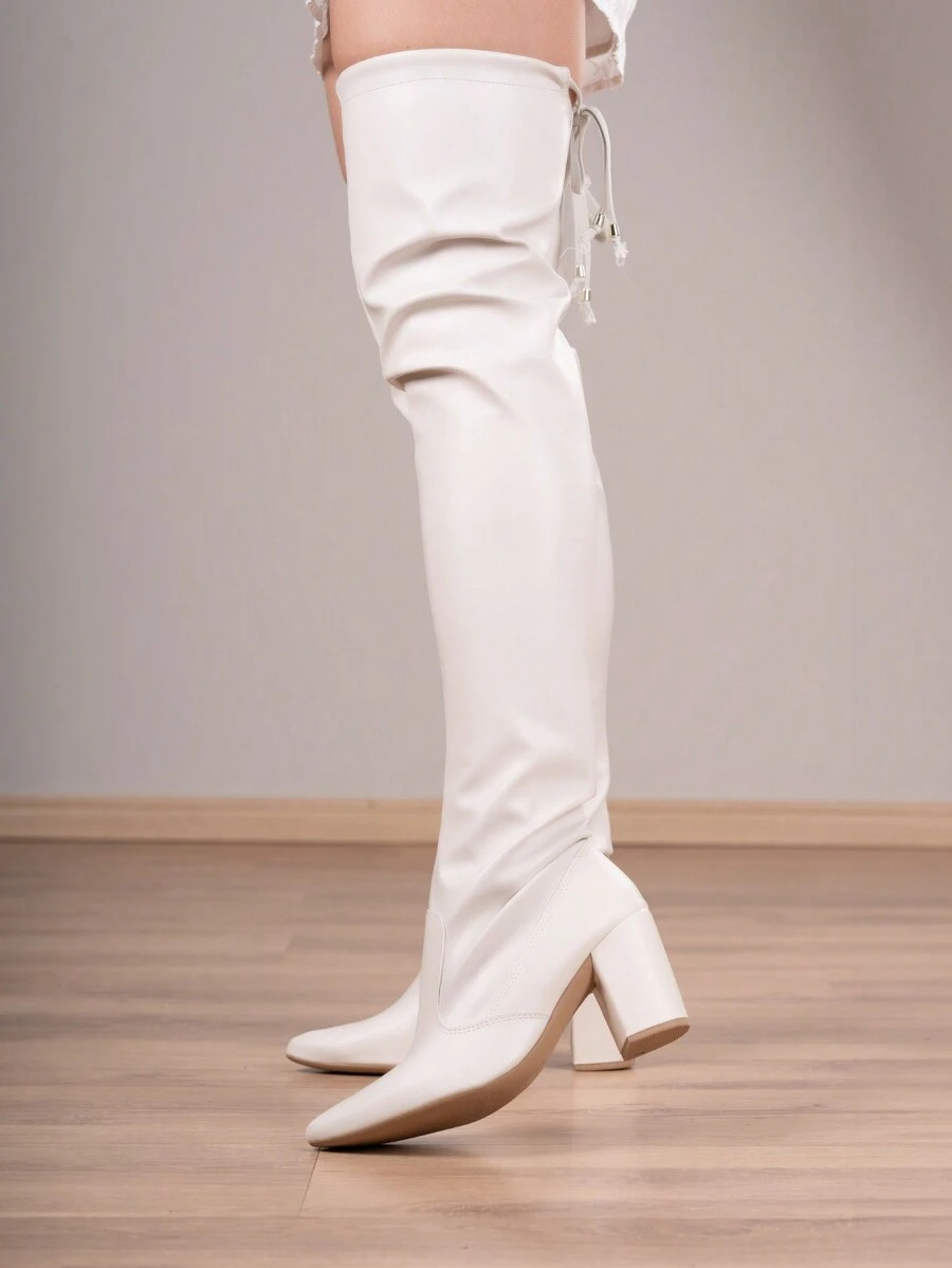 Domidona Women Over-The-Knee Boots - 白色 - 查看 1