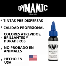 TINTA DE TATUAR DYNAMIC ORIGINAL 1OZ TRIPLE BLACK TATTOO INK - Negro - Ver 5